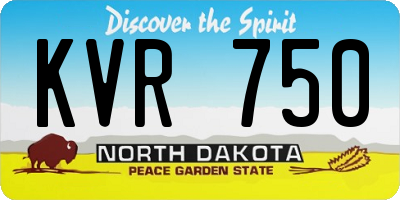 ND license plate KVR750