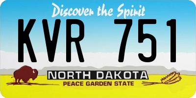 ND license plate KVR751