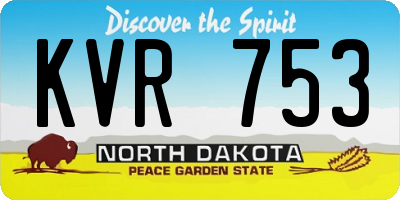 ND license plate KVR753