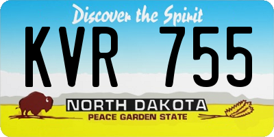 ND license plate KVR755