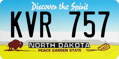 ND license plate KVR757