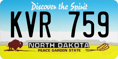 ND license plate KVR759