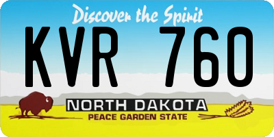 ND license plate KVR760