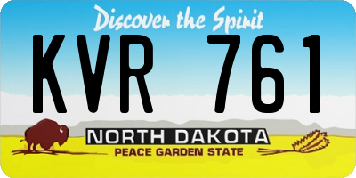ND license plate KVR761
