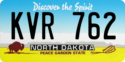 ND license plate KVR762
