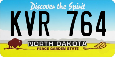 ND license plate KVR764