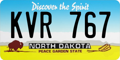 ND license plate KVR767
