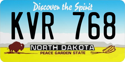 ND license plate KVR768