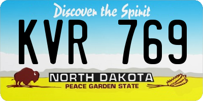 ND license plate KVR769