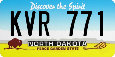 ND license plate KVR771
