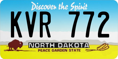 ND license plate KVR772