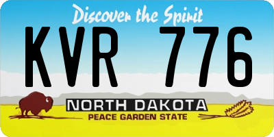 ND license plate KVR776
