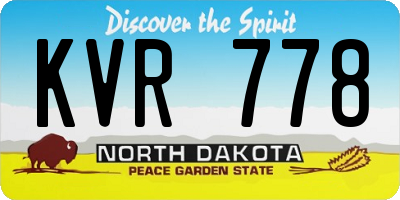 ND license plate KVR778