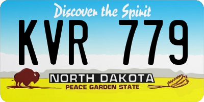 ND license plate KVR779