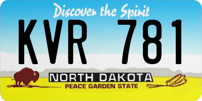 ND license plate KVR781
