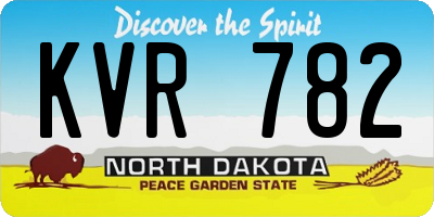 ND license plate KVR782