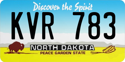 ND license plate KVR783