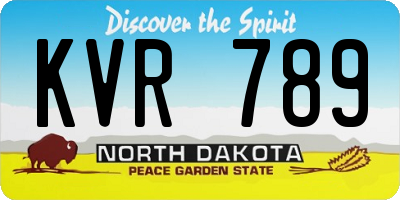 ND license plate KVR789