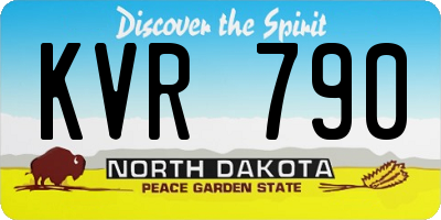 ND license plate KVR790