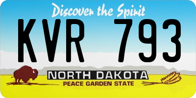 ND license plate KVR793