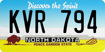 ND license plate KVR794