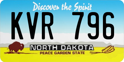 ND license plate KVR796