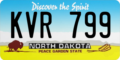 ND license plate KVR799