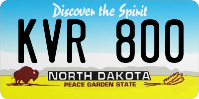 ND license plate KVR800