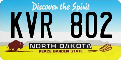 ND license plate KVR802