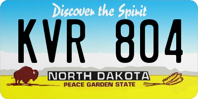 ND license plate KVR804