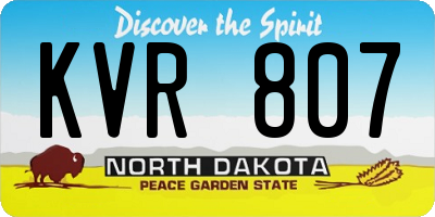 ND license plate KVR807