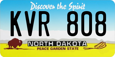 ND license plate KVR808