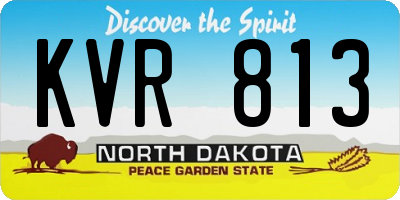 ND license plate KVR813