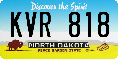 ND license plate KVR818