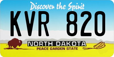 ND license plate KVR820