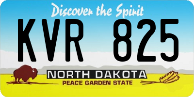 ND license plate KVR825
