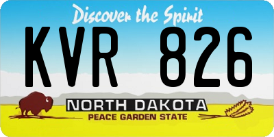 ND license plate KVR826
