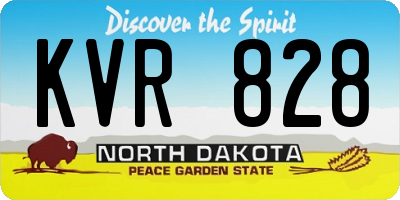 ND license plate KVR828