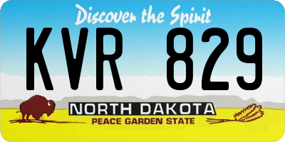 ND license plate KVR829