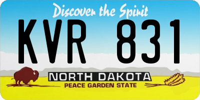 ND license plate KVR831