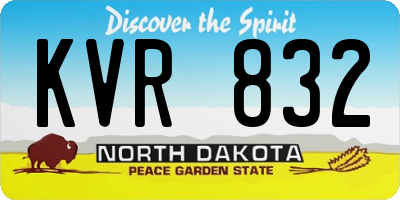 ND license plate KVR832