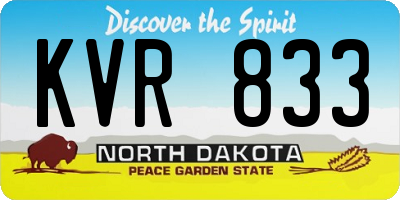 ND license plate KVR833