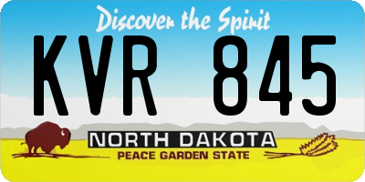 ND license plate KVR845