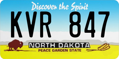 ND license plate KVR847