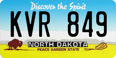 ND license plate KVR849