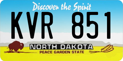 ND license plate KVR851