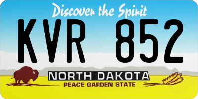 ND license plate KVR852