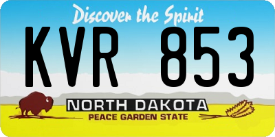 ND license plate KVR853