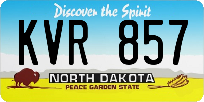 ND license plate KVR857