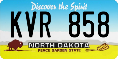 ND license plate KVR858